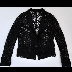 Black Lace Blazer Jacket